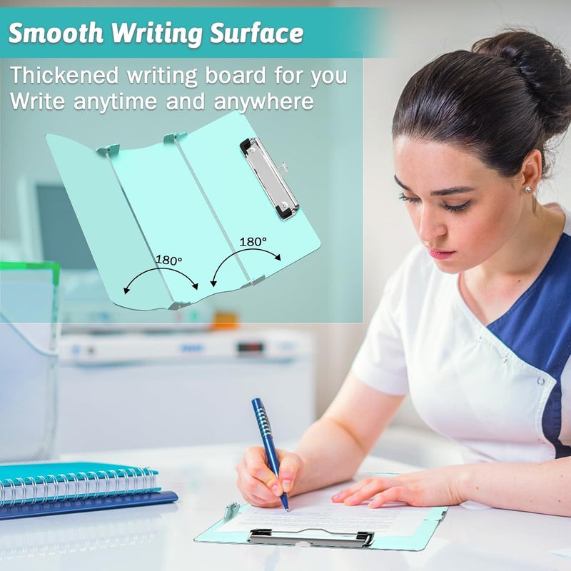 Trustnice Nursing Clipboard Foldable Clipboard Medical: Edition Cheat Sheets Aluminum 3 Layers Foldable Clipboards Nursing Pocket Size Profile Clip Nurse Clipboards Notepad for Nurses Students and Doctors - Image 5